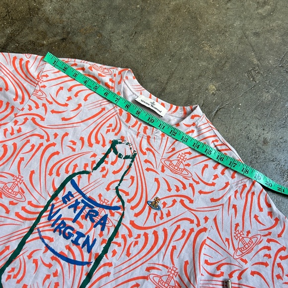 Vivienne Westwood 300$ Brand new Extra Virgin Olive Oil T Shirt w/ Orb Print - Picture 4 of 12